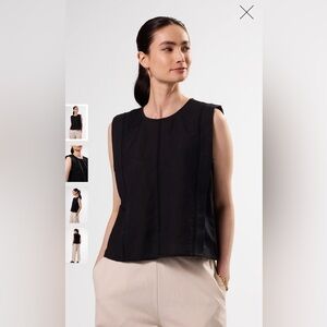 Amour Vert Black Detailed Tank Top, Medium, NWT